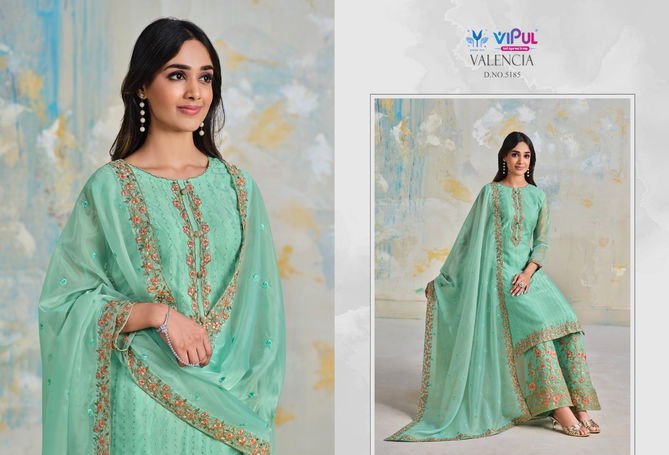 Valencia By Vipul Organza Heavy Designer Salwar Suits Catalog